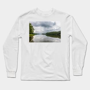 Cloudy sky over calm lake Long Sleeve T-Shirt